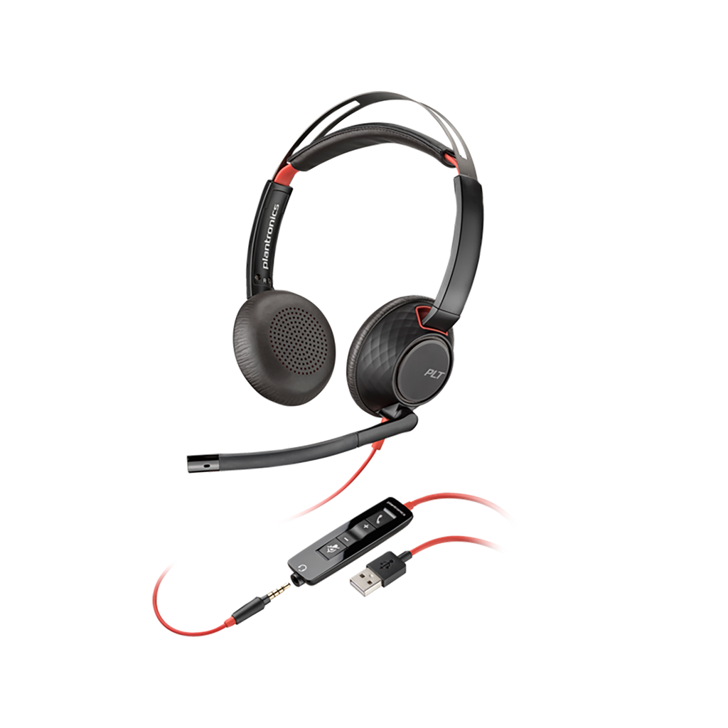 [8X220AA] Poly Blackwire 3320 Stereo Microsoft Teams Certified USB-C Headset +USB-C/A Adapter