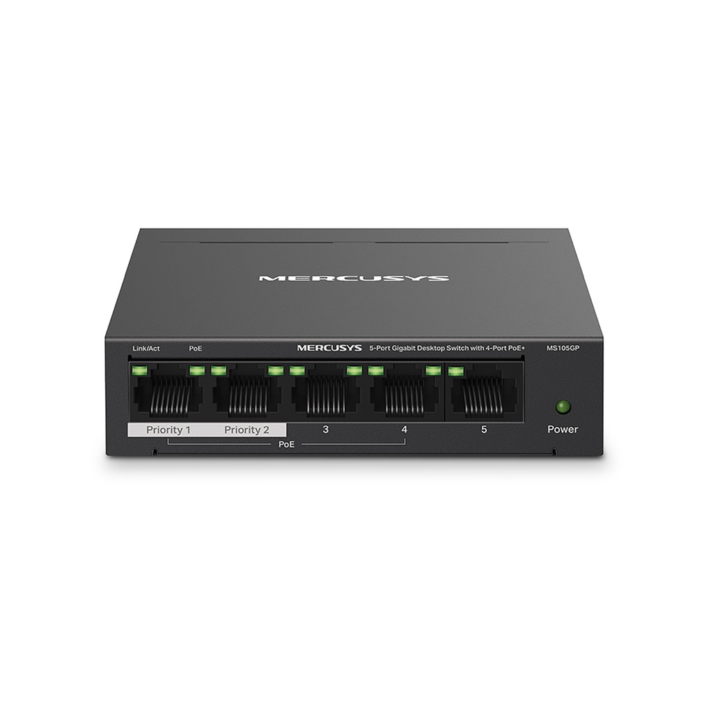 [MS105GP] Mercusys 5 Port Gigabit Unmanaged Desktop POE Switch