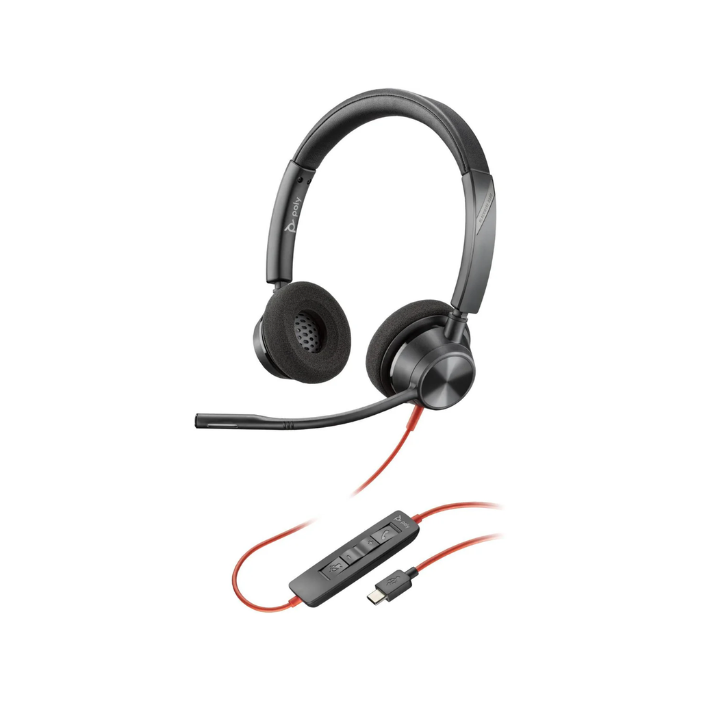 [8X219AA] HP Poly Blackwire 3320 USB-C Wired Black Headset