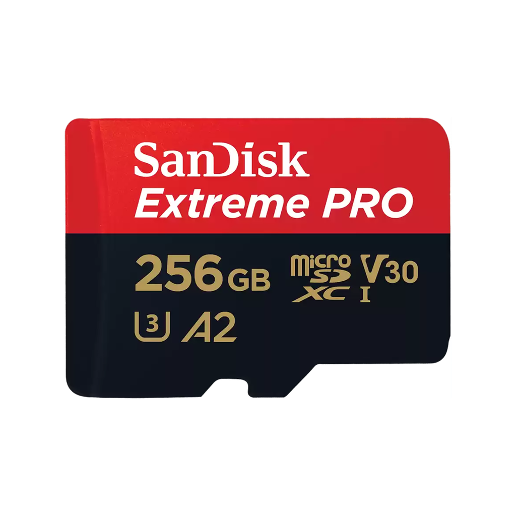 Sandisk Extreme Pro 256GB 4K Video MicroSDXC Card with Adapter